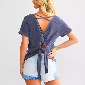 Buckle Twisted Open Back Top